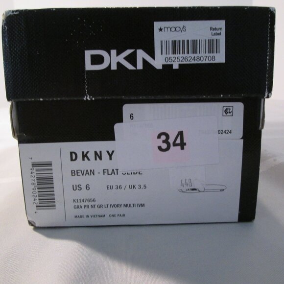 DKNY Gold Logo Furry Bevan Flat Slides NIB Sz 6 - Picture 8 of 8